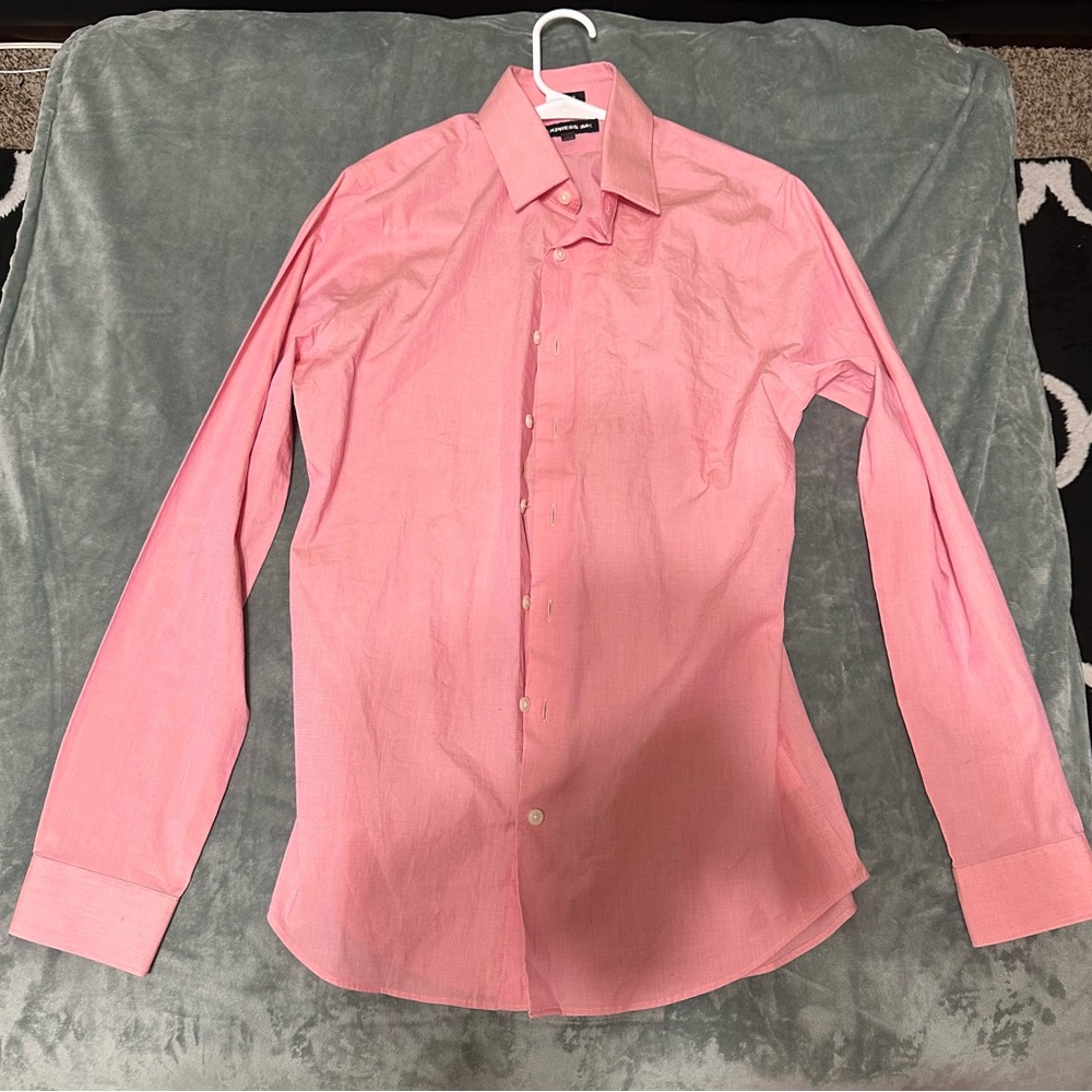 Express Men's Vibrant Pink Dress Shirt